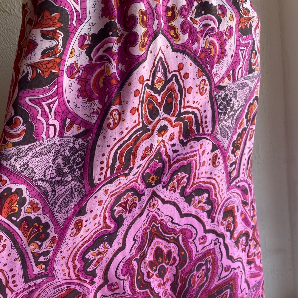 Lucky Brand fuchsia paisley maxi sun dress with ombre hem Size S - Picture 9 of 15